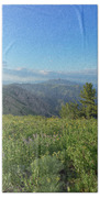 Mountain View with Wildflowers Bath Towel