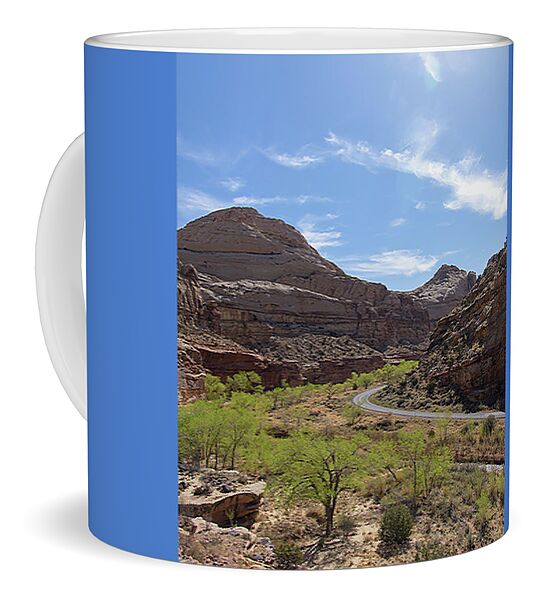 Winding Road Through Desert Canyon Coffee Mug