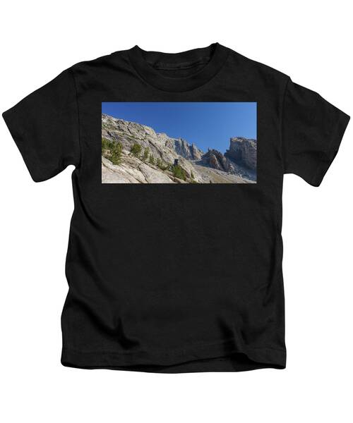 Majestic Mountain Peaks Under Blue Sky Kids T-Shirt