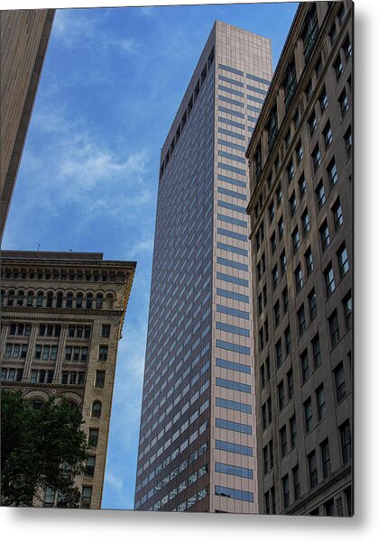 Skyscrapers Against Blue Sky Metal Print
