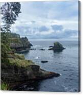Rugged Coastal Landscape with Cliffs Canvas Print