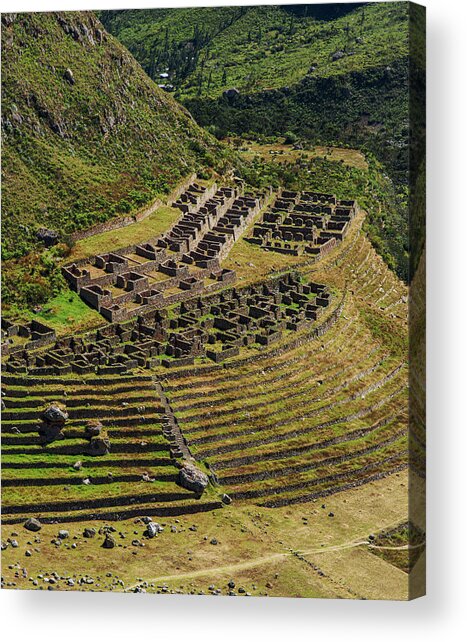 Ancient Terraces And Ruins In Andes Mountains Acrylic Print