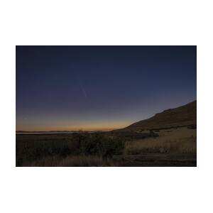 Twilight Comet Over Desert Landscape by Brandon Wichmann