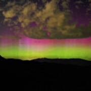 Vibrant Aurora Over Wasatch Mountain Range Poster
