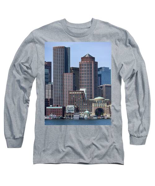 Boston Skyline by the Water Long Sleeve T-Shirt