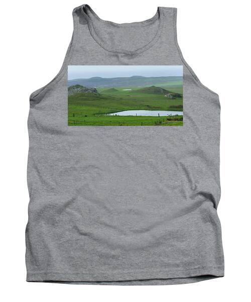 Tranquil Green Hills And Distant Sea Tank Top