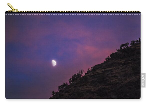 Moonlit Evening Over Silhouetted Hills Zip Pouch