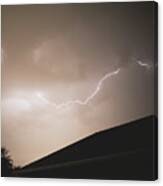 Lightning Illuminates Night Sky Canvas Print