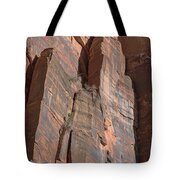 Towering Desert Sandstone Cliffs In Zion National Park Tote Bag