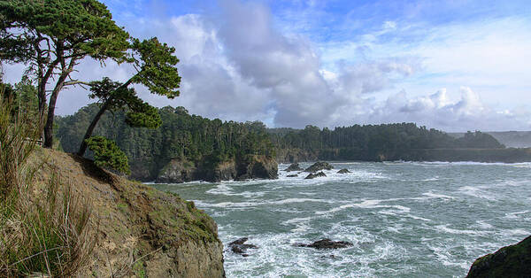 Coastal Serenity With Rugged Cliffs Poster