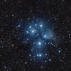 Pleiades Cluster in Cosmic Night by Brandon Wichmann Pleiades Cluster in Cosmic Night by Brandon Wichmann
