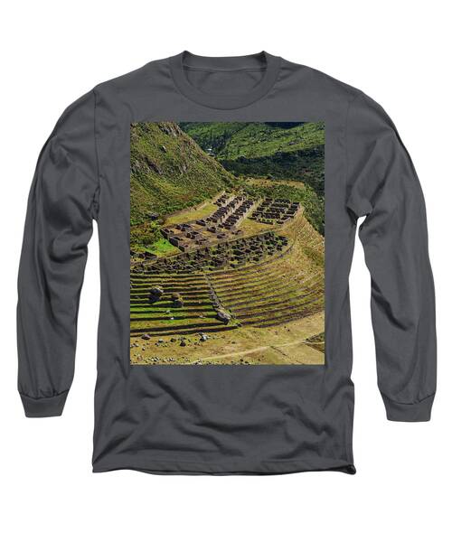 Ancient Terraces And Ruins In Andes Mountains Long Sleeve T-Shirt