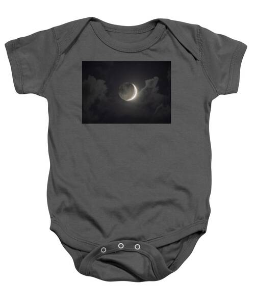 Shimmering Crescent Among Clouds Baby One-Piece