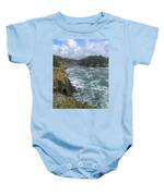 Coastal Bridge Over Rushing Waters Baby One-Piece