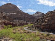Winding Road Through Desert Canyon Jigsaw Puzzle