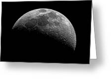 Illuminated Half Of The Moon Greeting Card
