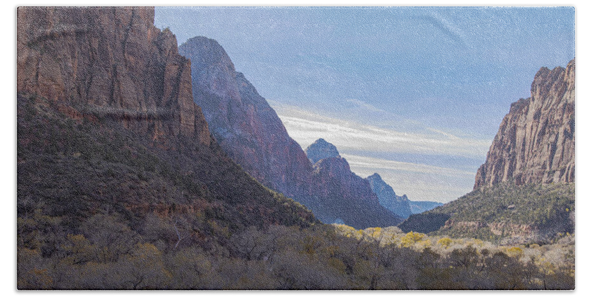 Majestic Zion National Park View Bath Towel