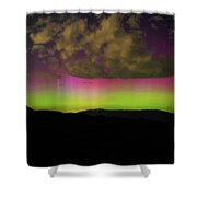 Vibrant Aurora Over Wasatch Mountain Range Shower Curtain