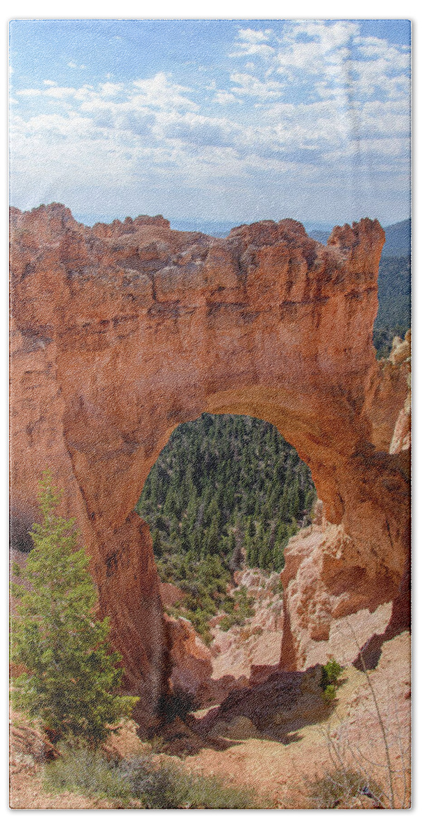 Majestic Natural Rock Arch In Bryce Canyon National Park Hand Towel