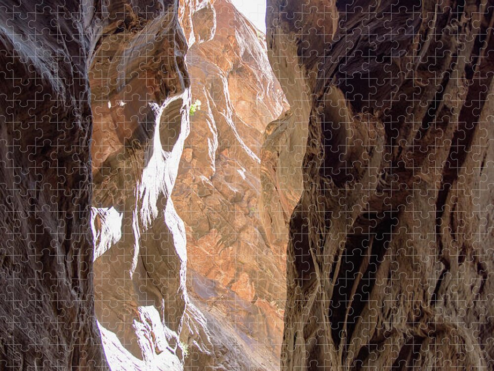Sunlit Canyon Walls In The Narrows Jigsaw Puzzle