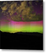 Vibrant Aurora Over Wasatch Mountain Range Metal Print