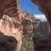 Canyon View Framed By Rocky Cliffs Poster