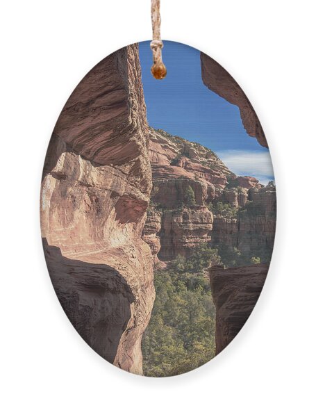 Canyon View Framed By Rocky Cliffs Ornament