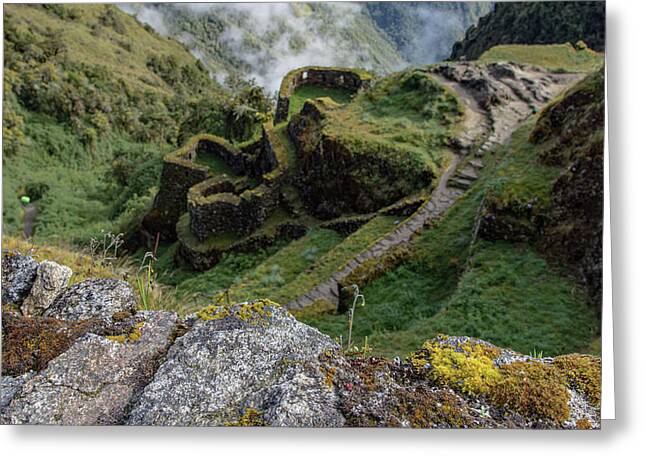Misty Mountain Pathway Of The Inca Trail Greeting Card