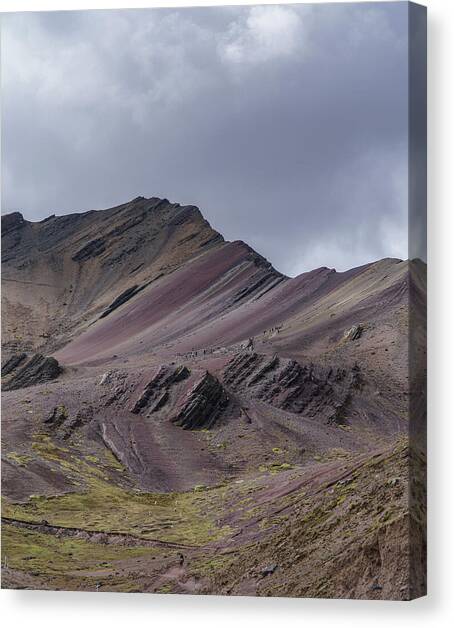 Majestic Andean Mountainscape with Colorful Striations Canvas Art Print by Brandon Wichmann
