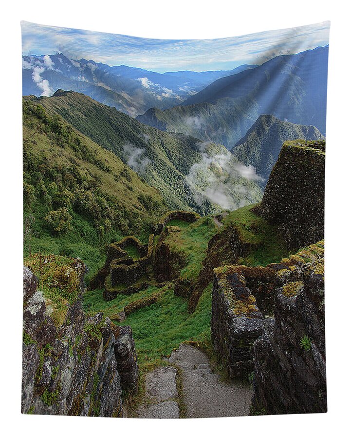 Mysterious Incan Ruins In The Mountains Tapestry