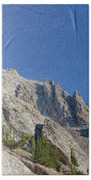 Majestic Mountain Peaks Under Blue Sky Beach Towel