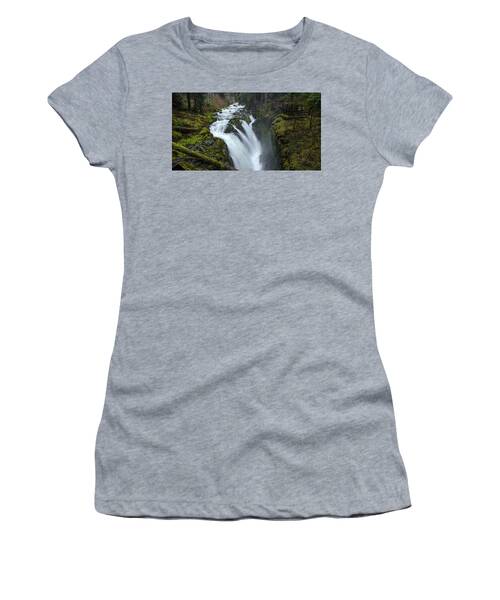 Serene Flow Through Mossy Forest Women's T-Shirt