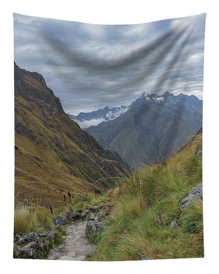 Trail Through Majestic Mountain Landscape To Dead Woman's Pass Tapestry