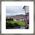 Street Scene with Colorful Mural Framed Print