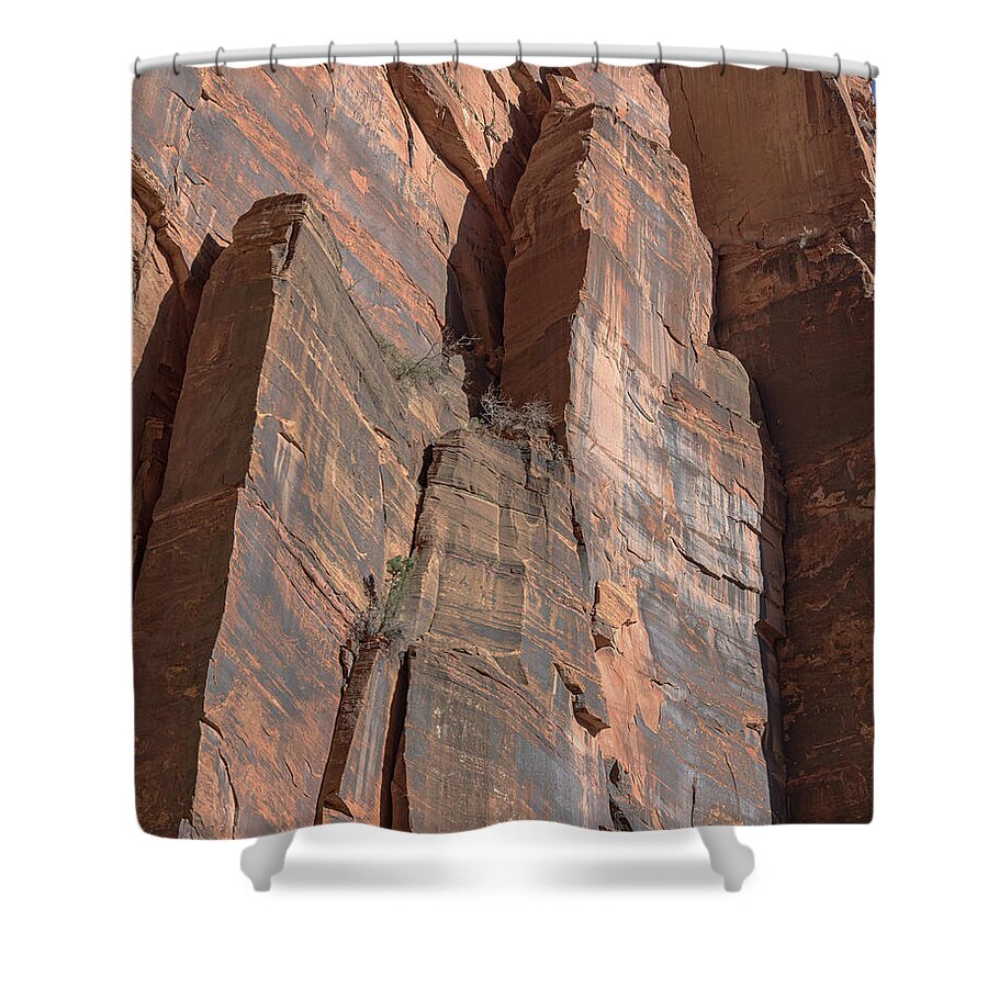 Towering Desert Sandstone Cliffs In Zion National Park Shower Curtain