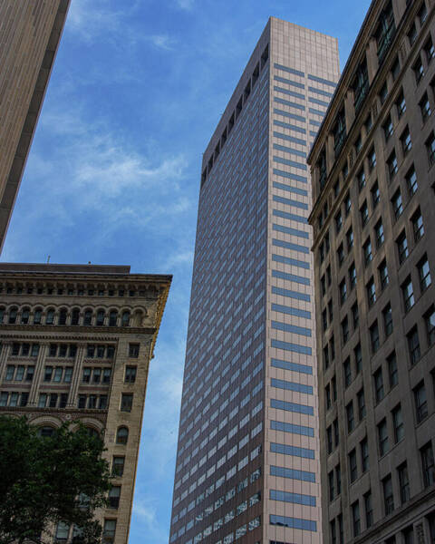 Skyscrapers Against Blue Sky Art Print