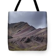 Majestic Andean Mountainscape With Colorful Striations Tote Bag