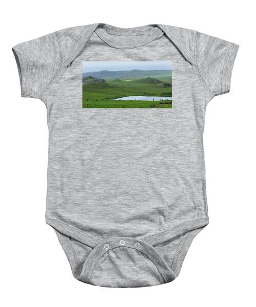 Tranquil Green Hills And Distant Sea Baby One-Piece