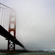 Golden Gate Bridge Disappears Into Misty Fog Poster
