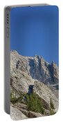 Majestic Mountain Peaks Under Blue Sky Portable Battery Charger