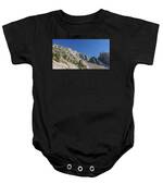 Majestic Mountain Peaks Under Blue Sky Baby One-Piece