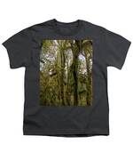 Moss-Covered Trees in a Dense Forest Youth T-Shirt