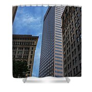 Skyscrapers Against Blue Sky Shower Curtain