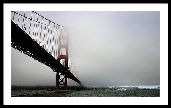 Golden Gate Bridge Disappears Into Misty Fog Framed Print