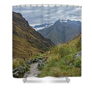 Trail Through Majestic Mountain Landscape To Dead Woman's Pass Shower Curtain