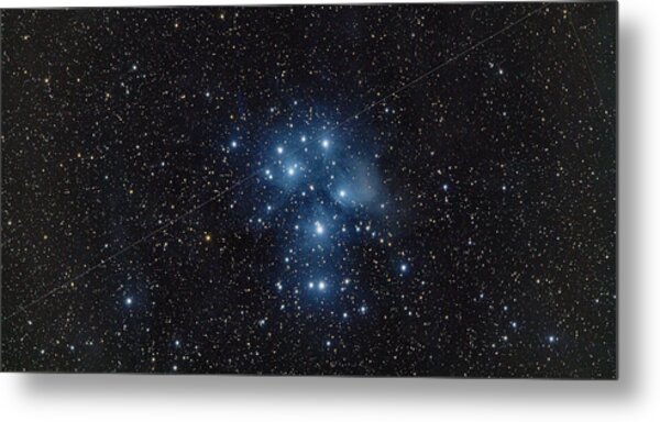 Pleiades Cluster In Cosmic Night Metal Print