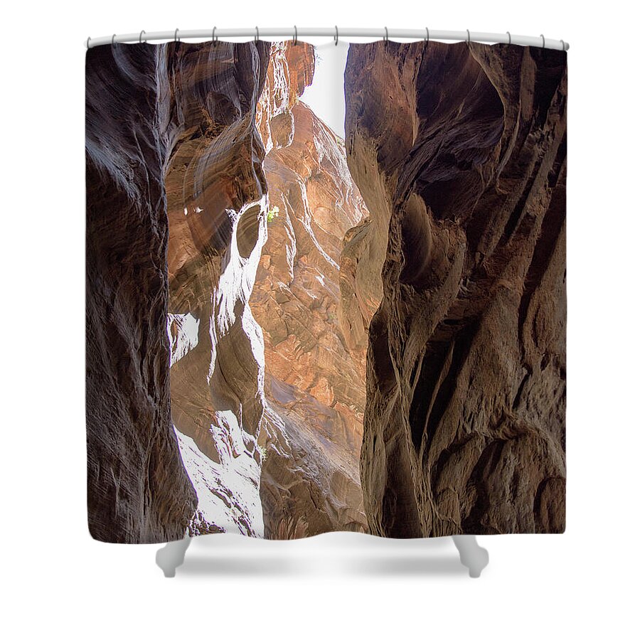 Sunlit Canyon Walls In The Narrows Shower Curtain