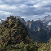 Misty Andes Mountain Range Landscape Poster