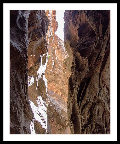 Sunlit Canyon Walls In The Narrows Framed Print