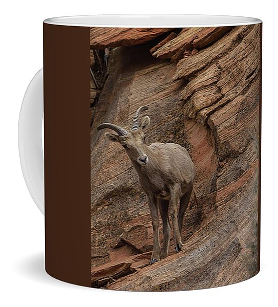 Bighorn Sheep On Rocky Terrain Coffee Mug